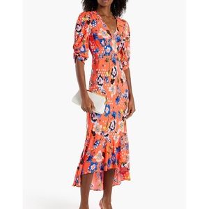 NEW WITHOUT TAGS - Diane Von Furstenberg Tati Floral Crepe Midi Dress, Size 4